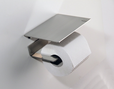Toilettenrollenhalter mit Abstellfläche, Edelstahl matt